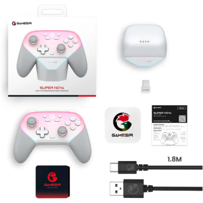 Геймпад (джойстик) GameSir T4n Pro (бело-розовый)