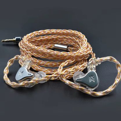 Кабель KZ Transparent Gold Silver and copper mixed (784 core) upgrade cable