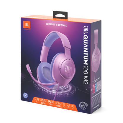 Игровые наушники JBL Quantum 100M2 (розовый)