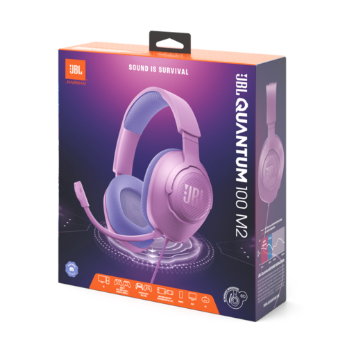Игровые наушники JBL Quantum 100M2 (розовый)