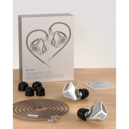 Наушники KZ Acoustics ZVX с микрофоном (серебристый)