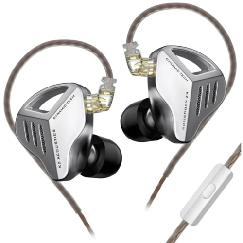 Наушники KZ Acoustics ZVX с микрофоном (серебристый)