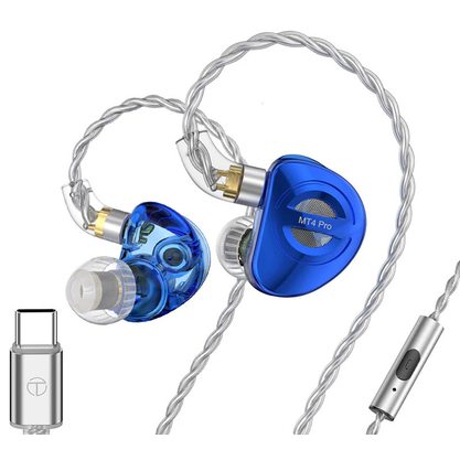 Наушники TRN MT4 Pro с микрофоном (Type-C) (синий)