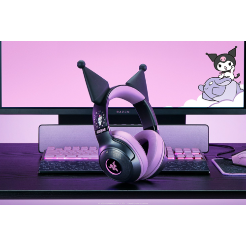 Игровые наушники Razer Kraken Kitty V2 BT Kuromi (черно-розовый)