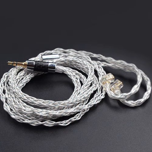 KZ Transparent Silver blue mixed (784 core) upgrade cable (3.5 мм)