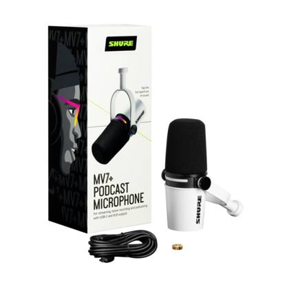 Микрофон Shure MV7+ (белый)