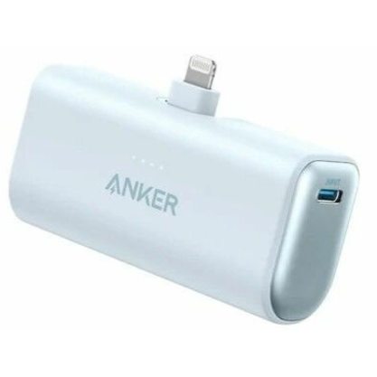 Портативное зарядное устройство (Powerbank) Anker Nano 12W Built-In Lightning A1645 (голубой)