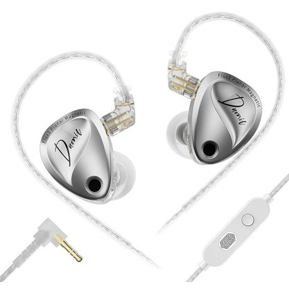 Наушники KZ Duonic No Switches с микрофоном 3.5 мм (серебристый)