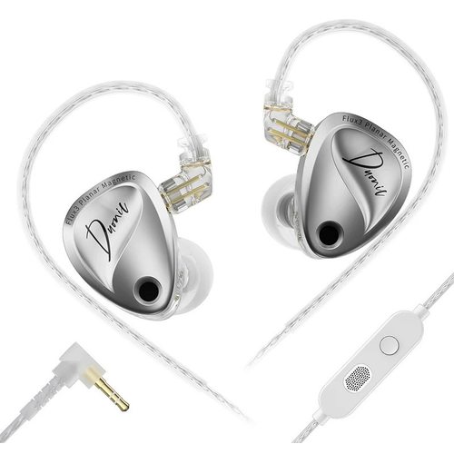 Наушники KZ Duonic No Switches с микрофоном 3.5 мм (серебристый)
