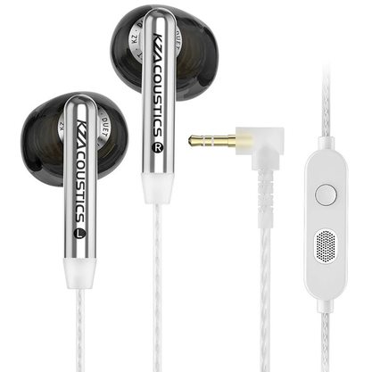 Наушники KZ Duet с микрофоном 3.5 мм (черный)