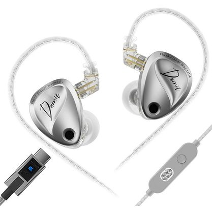 Наушники KZ Duonic No Switches с микрофоном USB Type-С (серебристый)