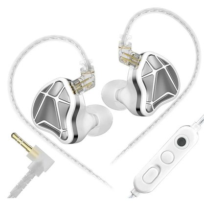 Наушники KZ Axas 3.5 мм с микрофоном (белый)