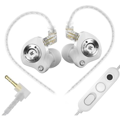 Наушники KZ EDZ 3.5 мм с микрофоном (белый)
