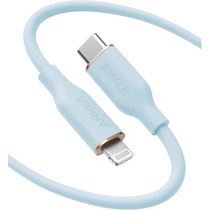 Кабель Anker PowerLine III Flow 641 A8663 USB Type-C - Lightning 60W 1.8 м (голубой)