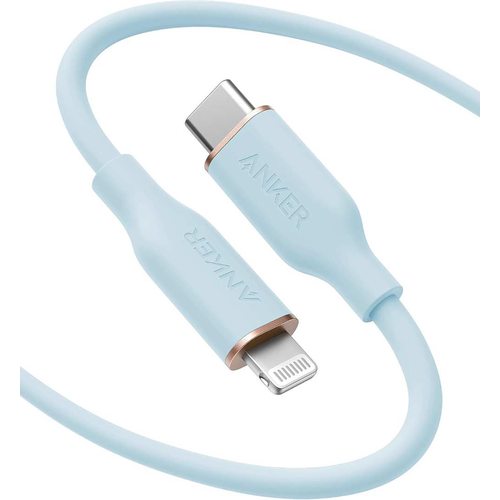 Кабель Anker PowerLine III Flow 641 A8663 USB Type-C - Lightning 60W 1.8 м (голубой)
