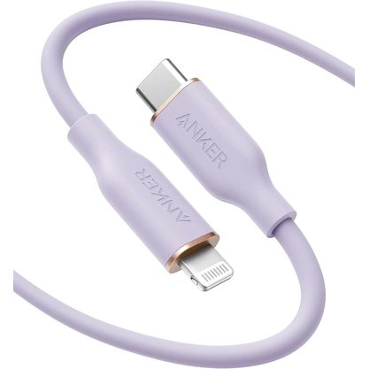 Кабель для зарядки Anker 641 USB-C - Lightning A8662 (сиреневый)