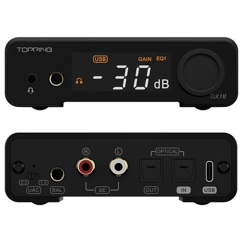 Портативный усилитель и ЦАП Topping DX1 II (черный)