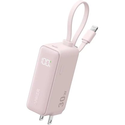 Портативное зарядное устройство (Powerbank) Anker Power Bank Fusion Built-In Lightning Cable A1636 30W 5000mAh (розовый)
