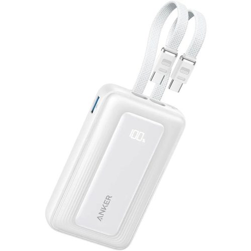 Портативное зарядное устройство (Powerbank) Anker Zolo Power Bank Built-in Dual USB-C Cable A110L 35W 10000mAh (белый)