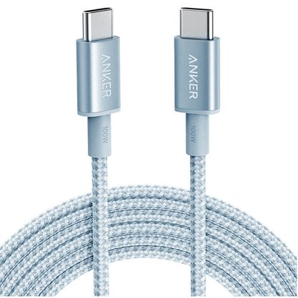 Кабель Anker A8756 USB Type-C - USB Type-C 100W 1м (голубой)