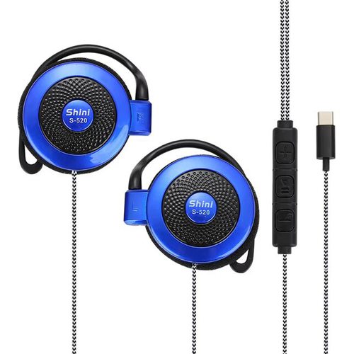 Наушники SHINI S-520 с микрофоном USB Type-C (синий)