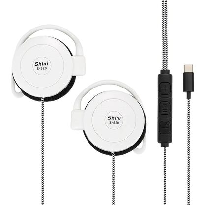 Наушники SHINI S-520 с микрофоном USB Type-C (белый)