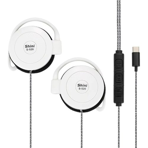 Наушники SHINI S-520 с микрофоном USB Type-C (белый)