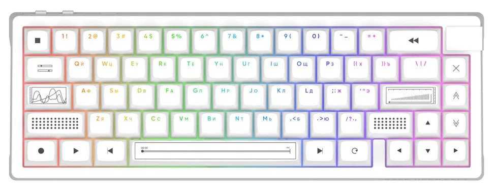 Купить игровую клавиатуру Dark Project KD65A White (свитчи G3ms Zircon ...