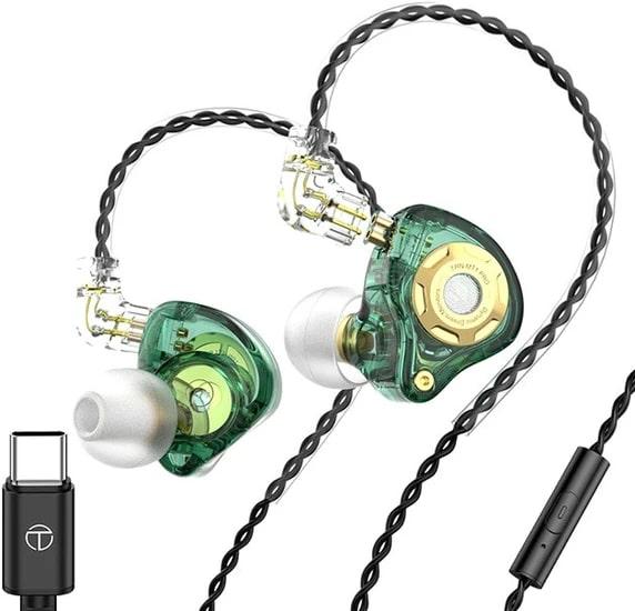 Купить наушники TRN MT1 Pro с микрофоном (зеленый) (Type-C) в Минске, цена